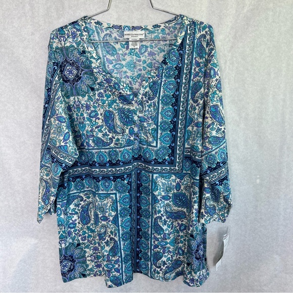 Rebecca Malone Tops - 5/$25 Rebecca Malone, Paisley, print women’s shirt size 1X